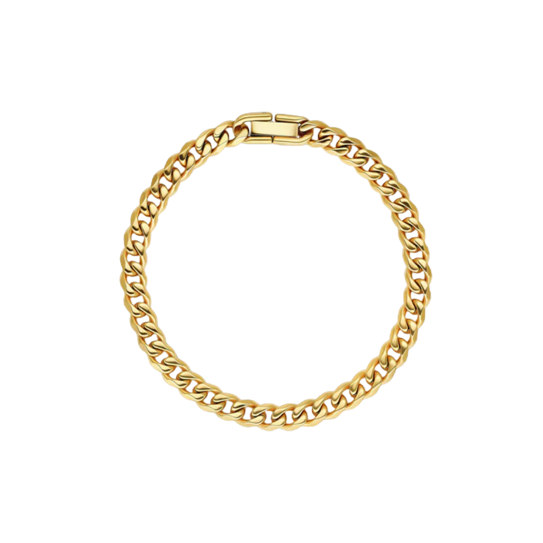 5mm Gold Cuban Link Chain + Bracelet Bundle