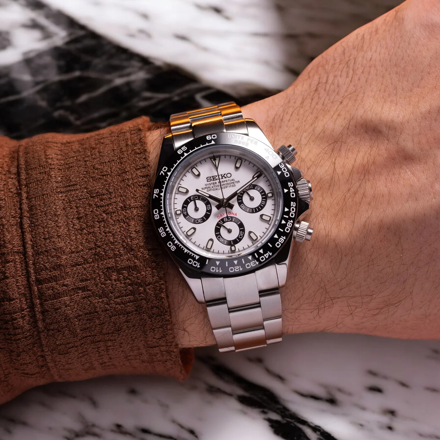 SEIKO MOD DAYTONA | WHITE