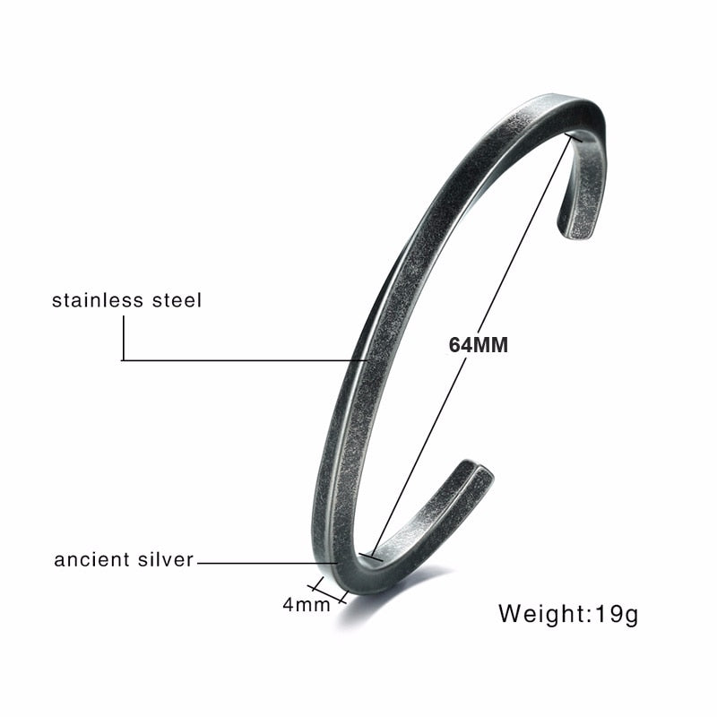 Bracelet minimaliste torsadé pour homme, taille unique