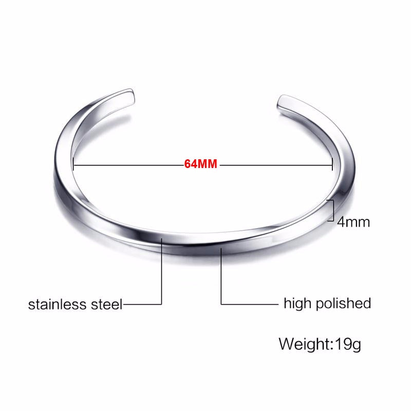 Bracelet minimaliste torsadé pour homme, taille unique