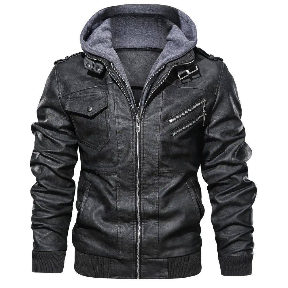 VVS Salvatore Lederjacke mit Kapuze