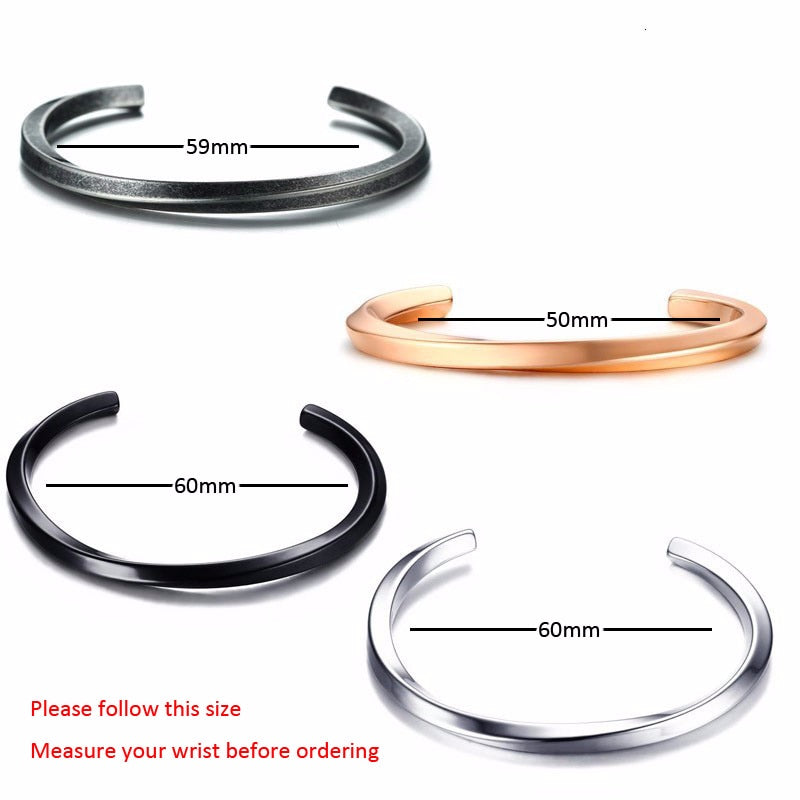 Bracelet minimaliste torsadé pour homme, taille unique