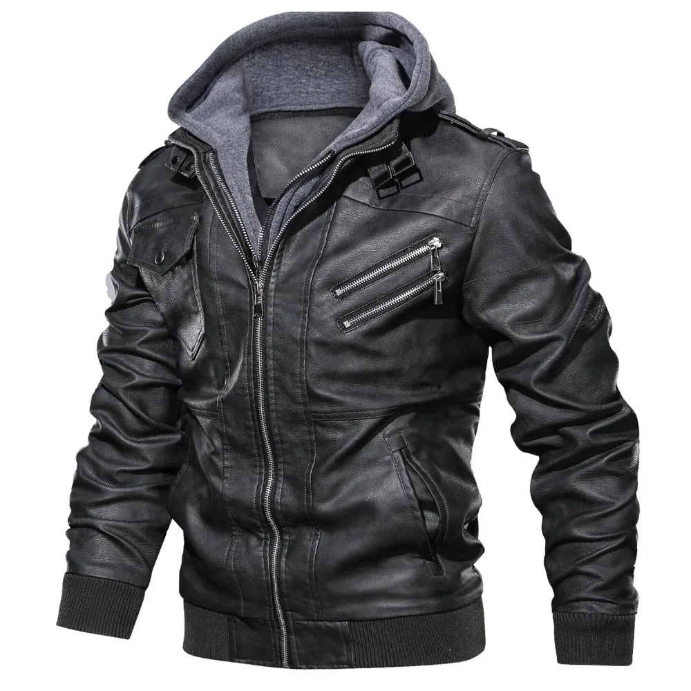 VVS Salvatore Lederjacke mit Kapuze