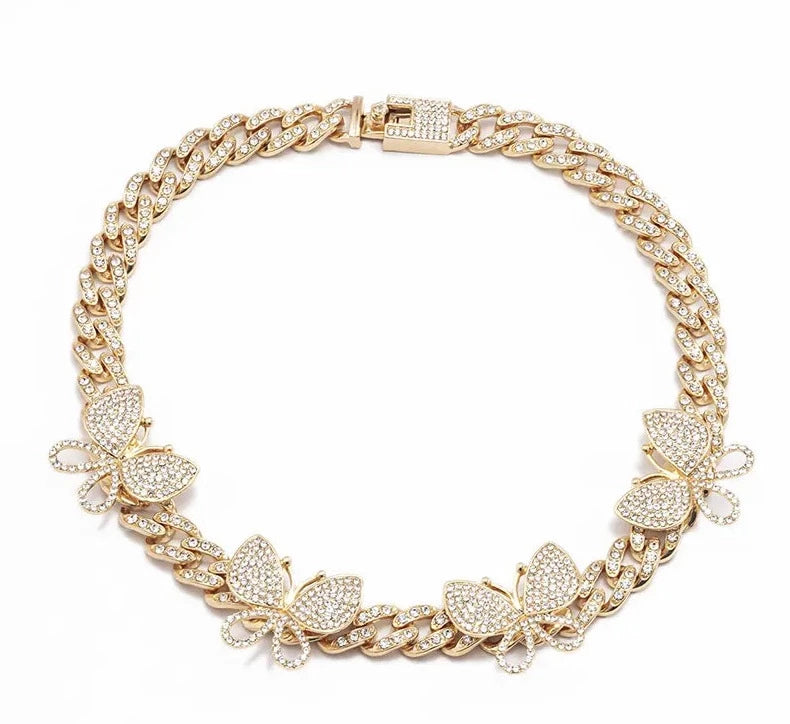 Butterfly Charm Cuban Chain