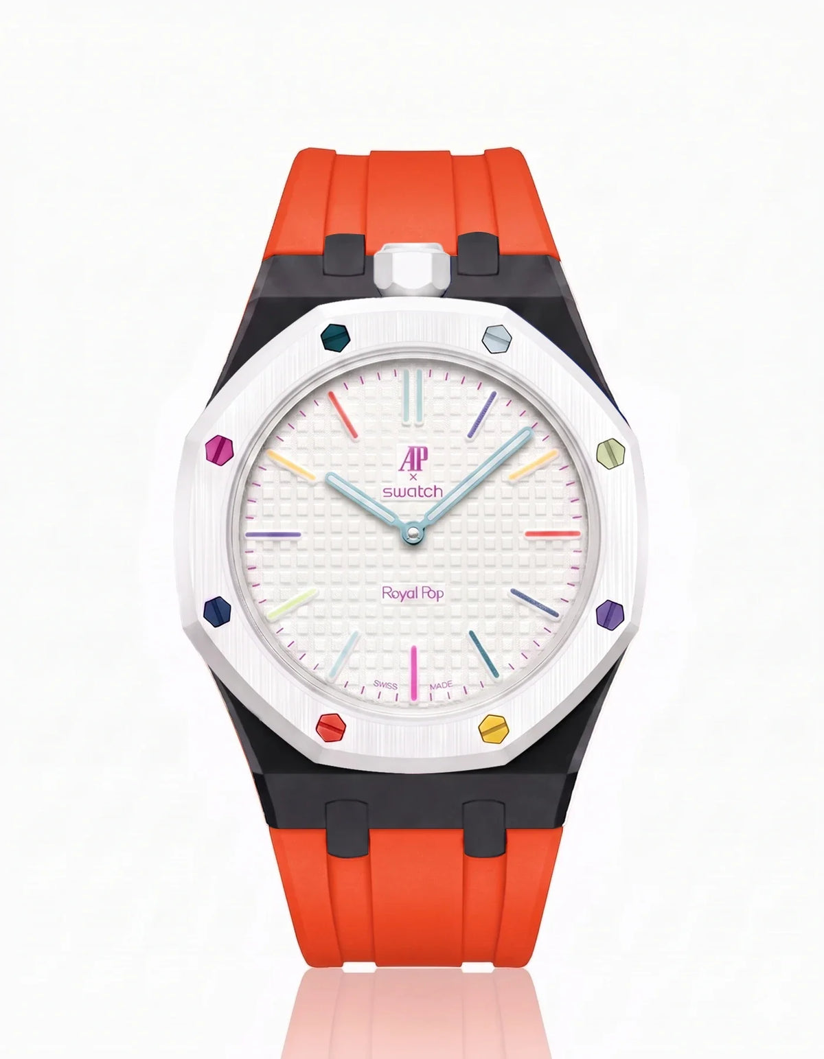 combo::black::rubber-strap-for-ap-x-swatch-royal-pop-orenji-orange