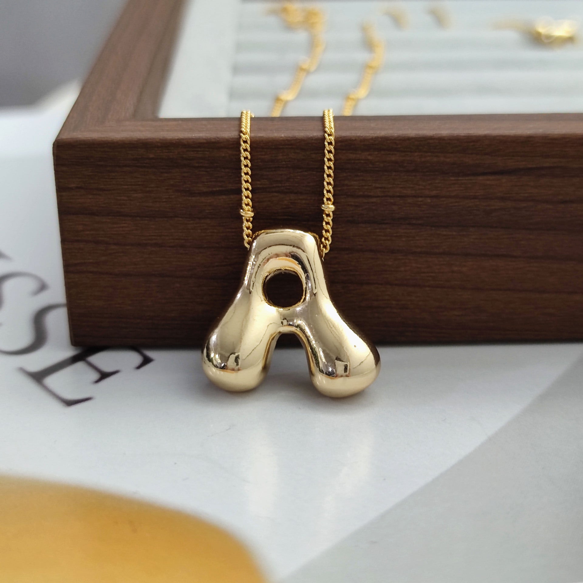 VVS Jewelry™ Chubby Bubble Initial Letter Necklace