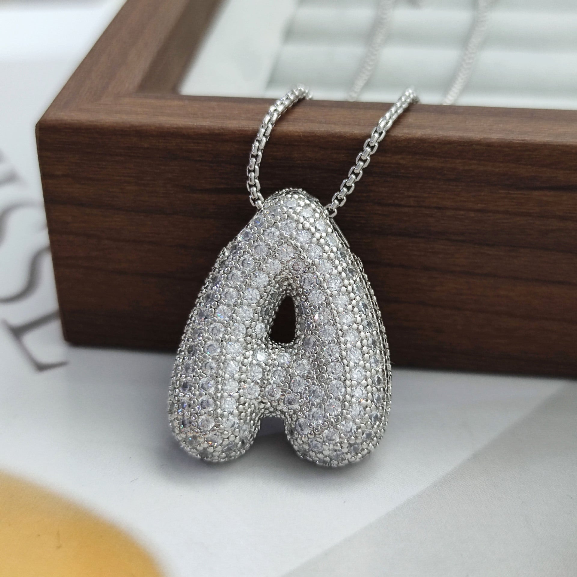 VVS Jewelry™ Chubby Bubble Initial Letter Necklace