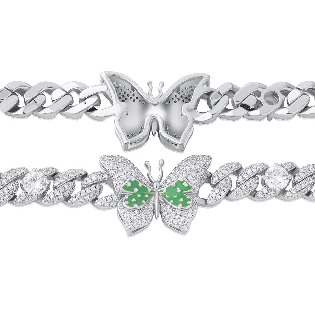 Collier ras du cou cubain papillon VVS 2.0