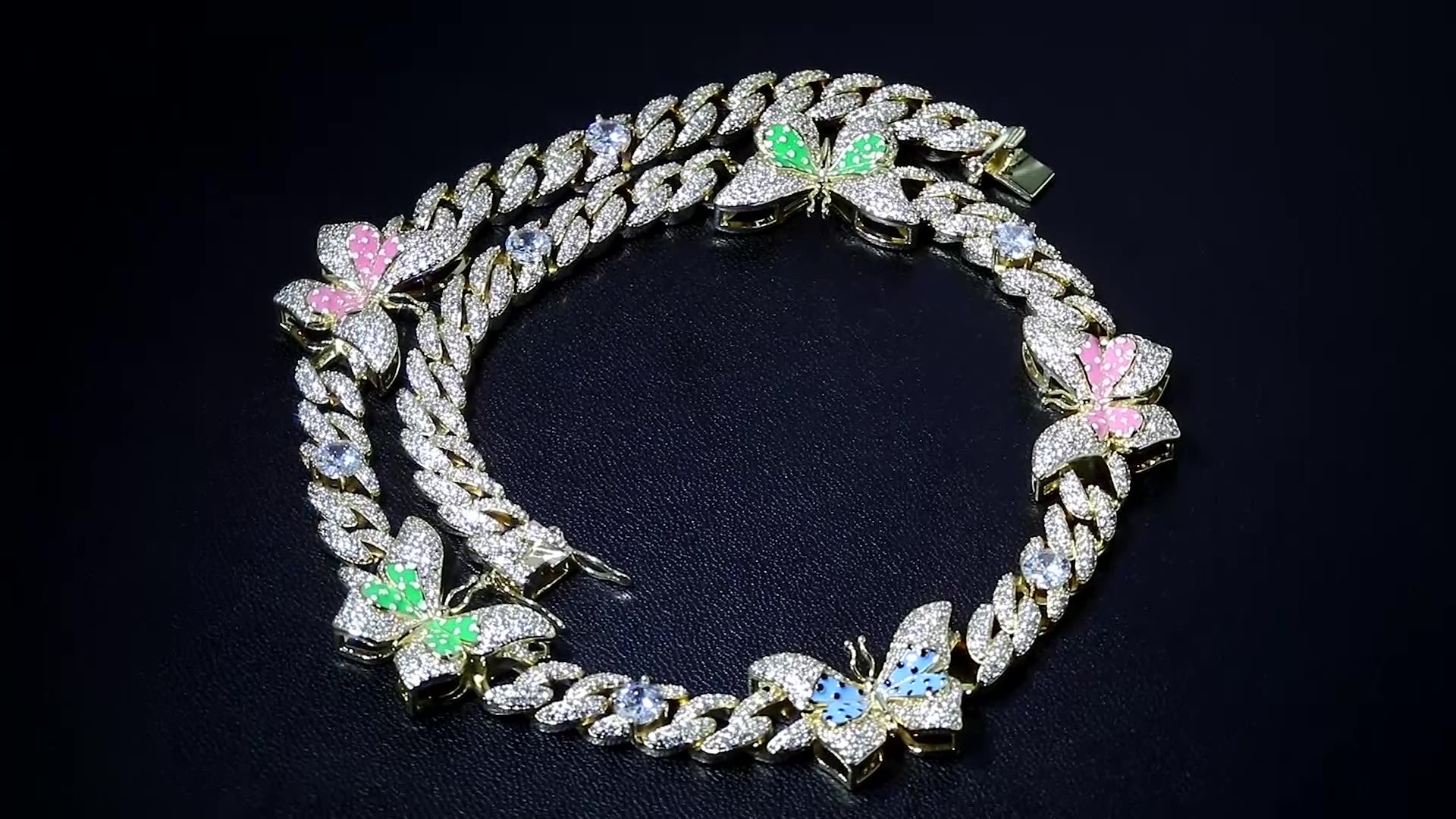 Collier ras du cou cubain papillon VVS 2.0