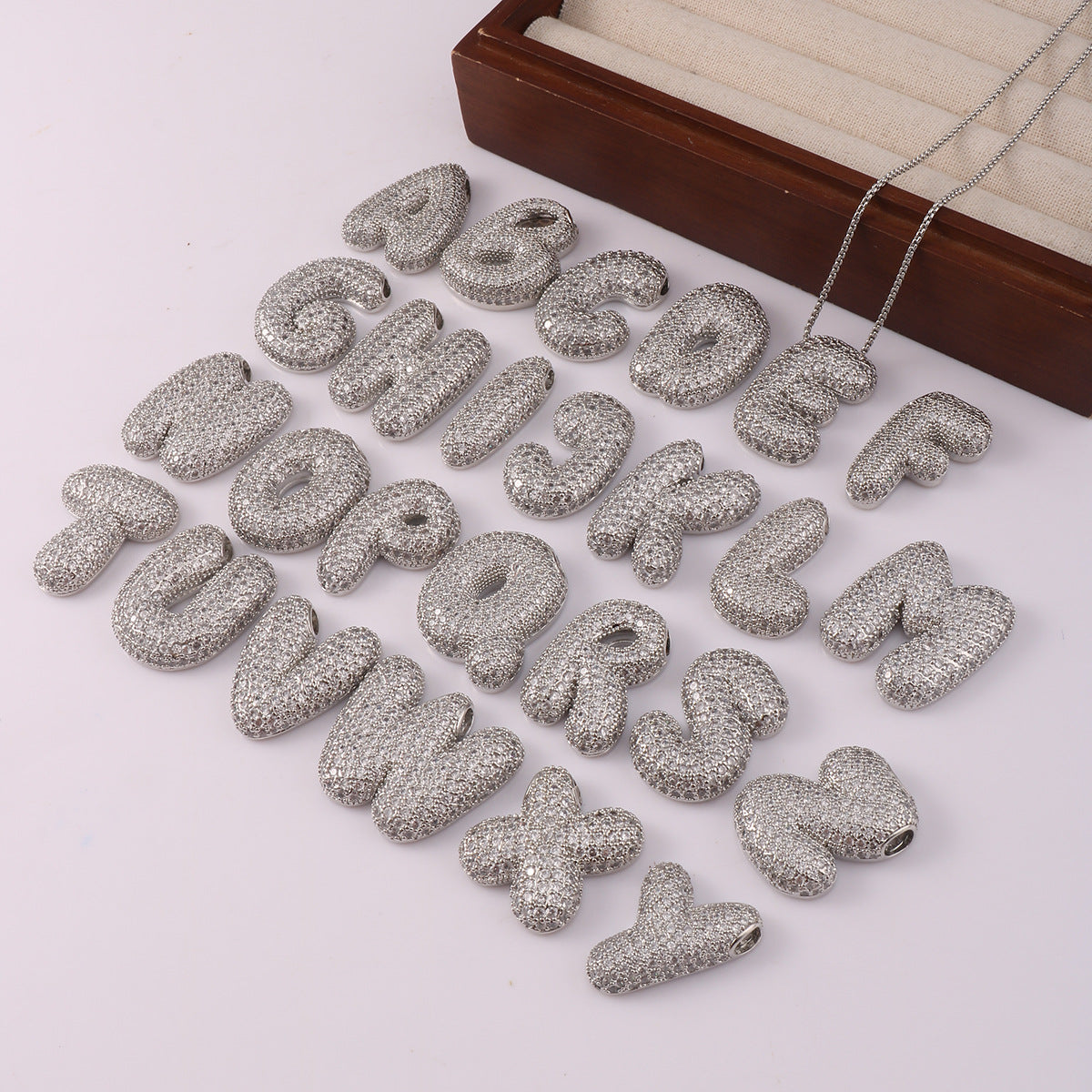 VVS Jewelry™ Chubby Bubble Initial Letter Necklace