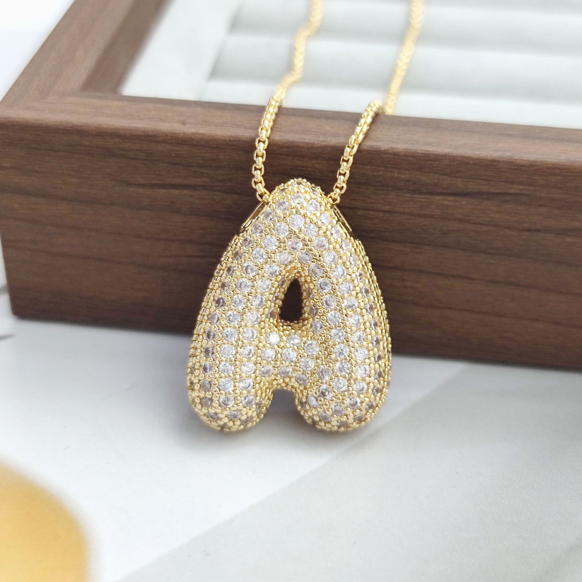 VVS Jewelry™ Chubby Bubble Initial Letter Necklace