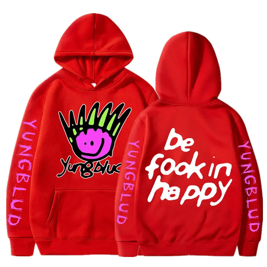 Yungblud Be Fookin' Happy Grafik Hoodie