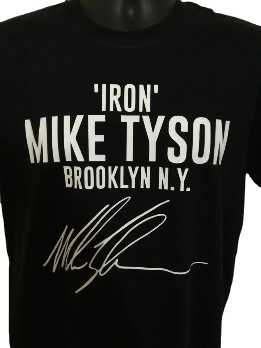 T-shirt graphique pour fans de boxe avec autographe d'Iron Mike Tyson