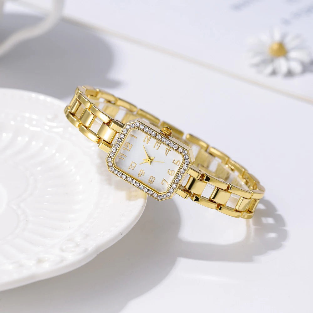 Bling Klassische Quadratische Damenuhr