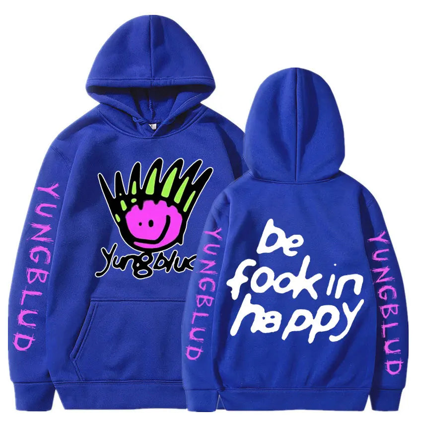 Yungblud Be Fookin' Happy Grafik Hoodie