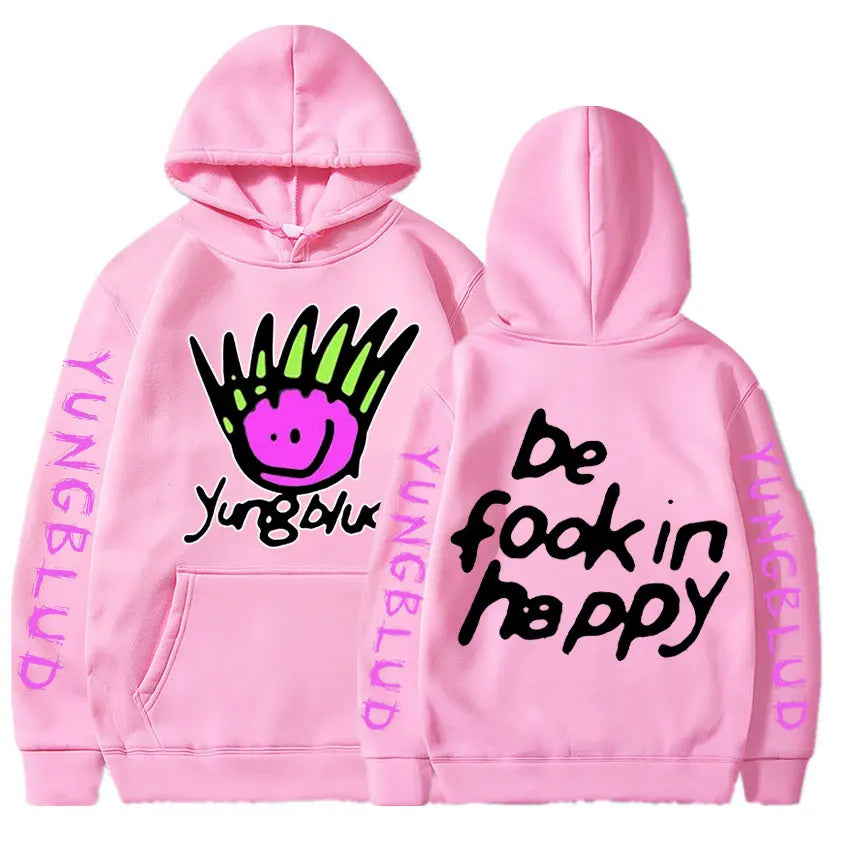 Yungblud Be Fookin' Happy Grafik Hoodie