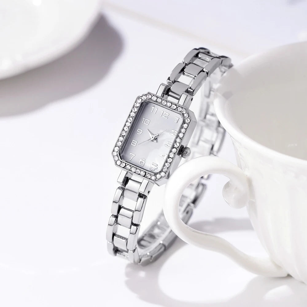 Bling Klassische Quadratische Damenuhr