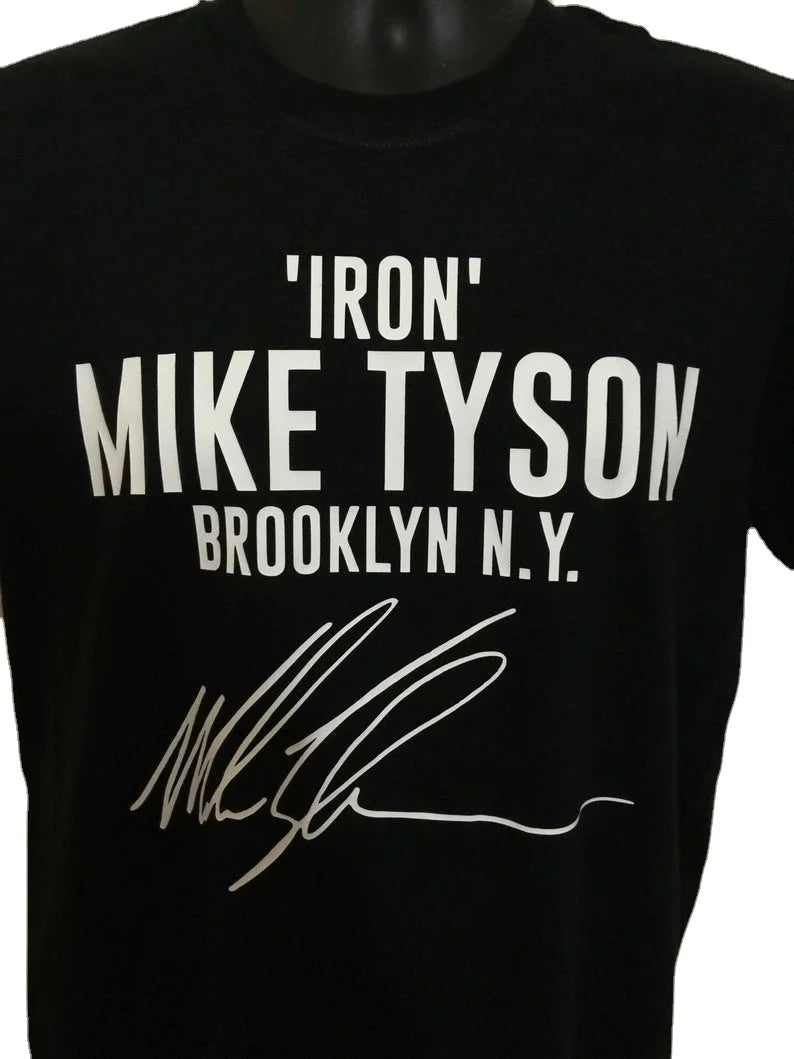 T-shirt graphique pour fans de boxe avec autographe d'Iron Mike Tyson