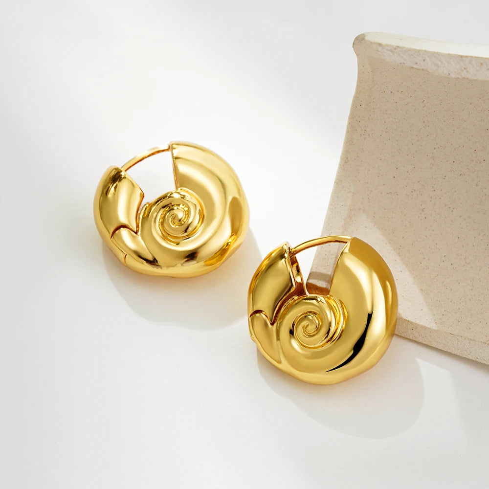 Vintage Sea & Shell Tarnish-Resistant Large Earrings