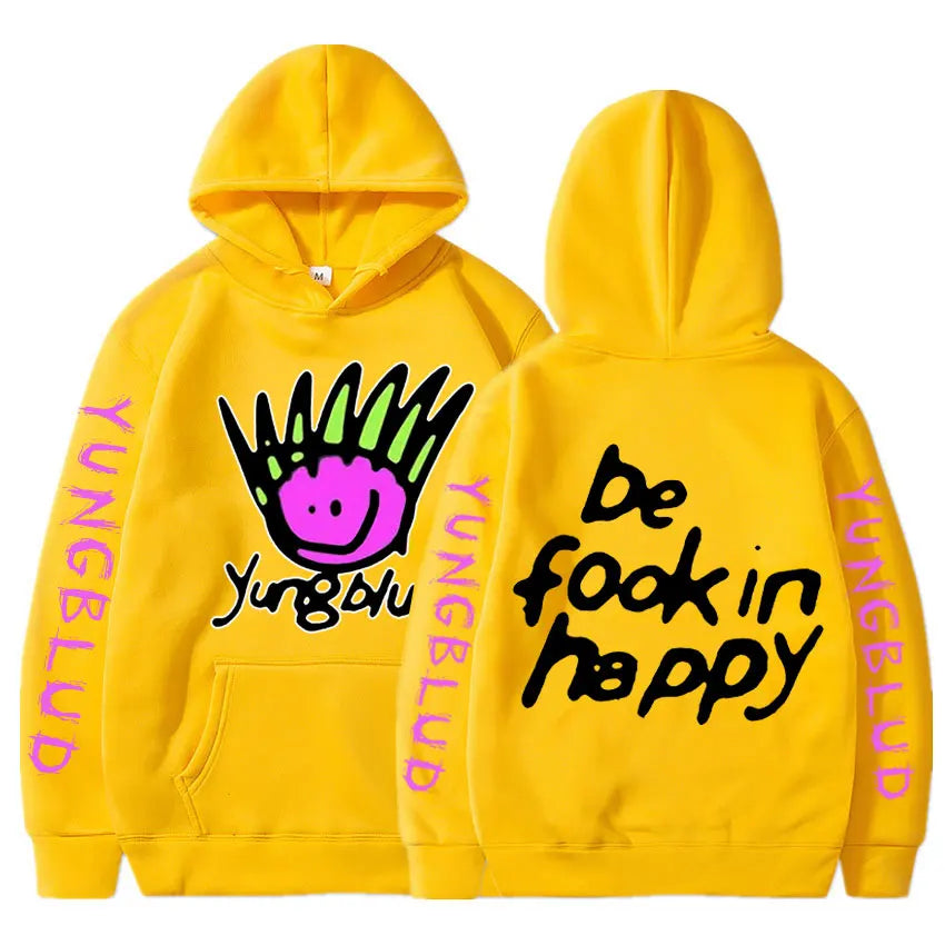 Yungblud Be Fookin' Happy Grafik Hoodie