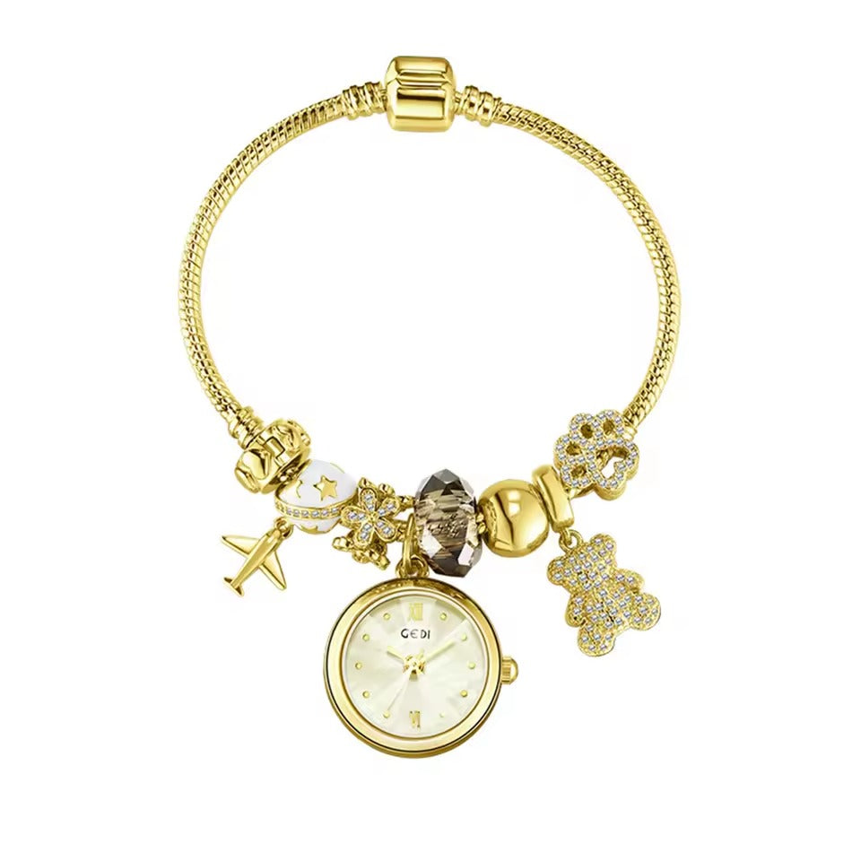Schicke Charm-Armreif-Damenuhr
