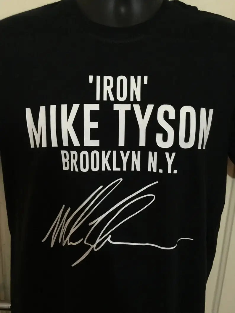 T-shirt graphique pour fans de boxe avec autographe d'Iron Mike Tyson