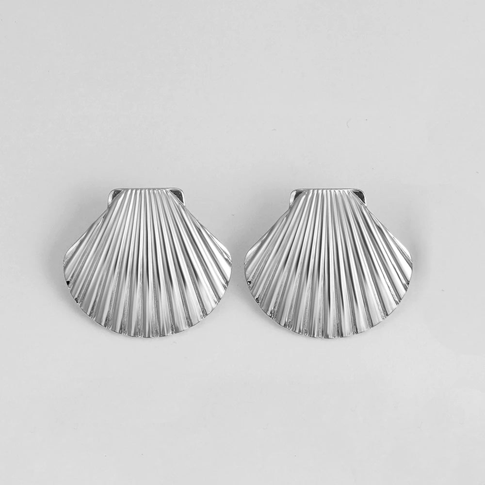 Vintage Sea & Shell Tarnish-Resistant Large Earrings