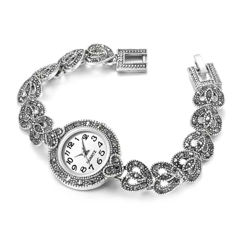 Antique Style Heart Cuban Women's Watch