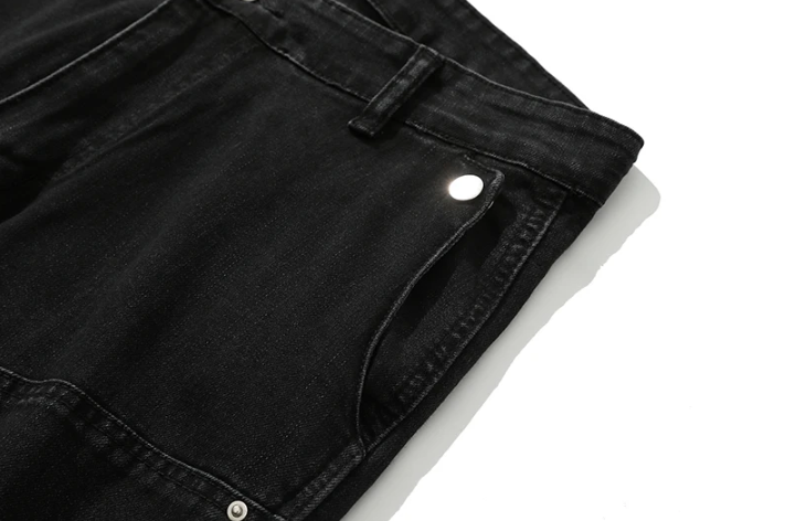 Lässige, gerade, zerrissene VVS-Jeans im Oversize-Stil