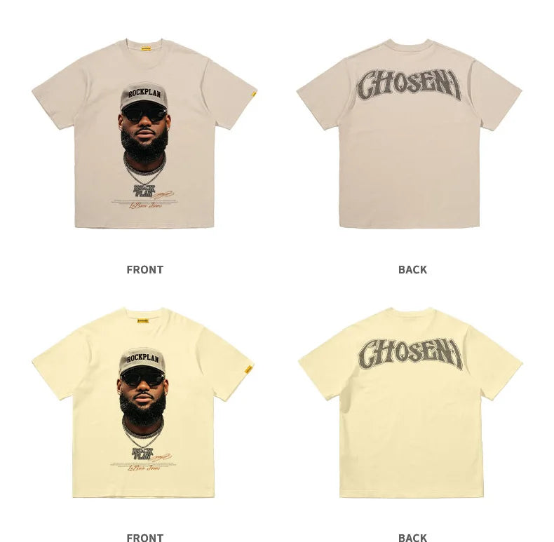 Lockeres T-Shirt mit Grafik „James Big Head Chosen“