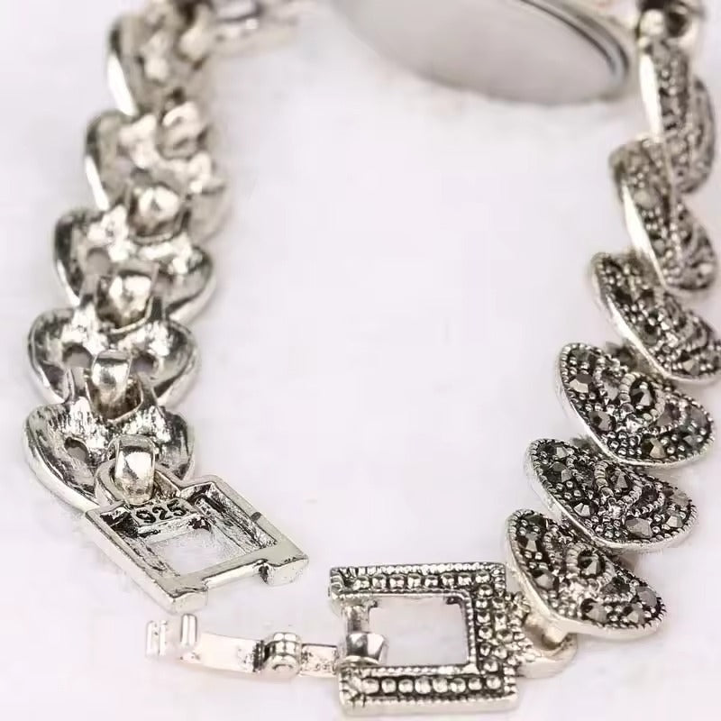 Antique Style Heart Cuban Women's Watch