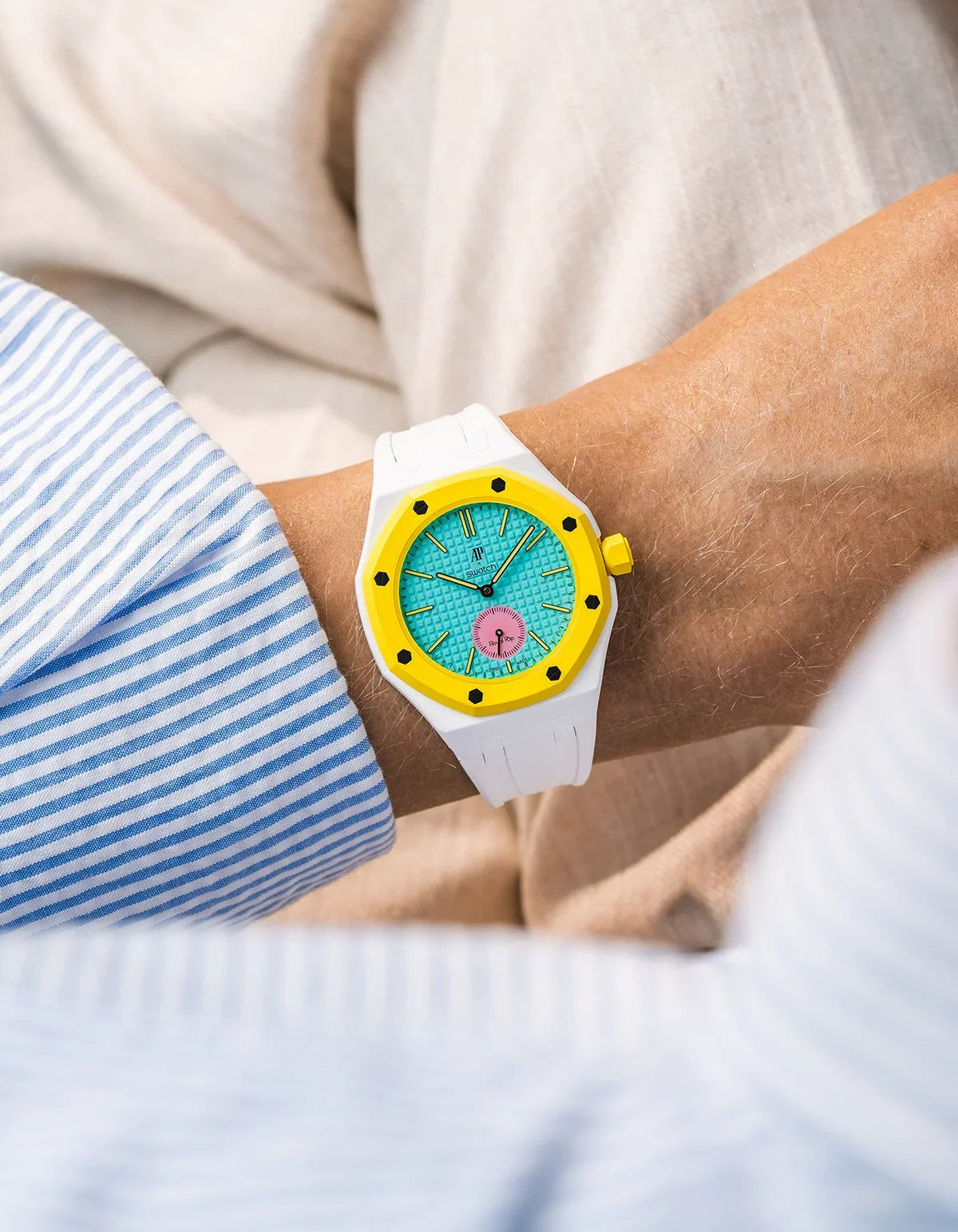 combo::white::rubber-strap-for-ap-x-swatch-royal-pop-white