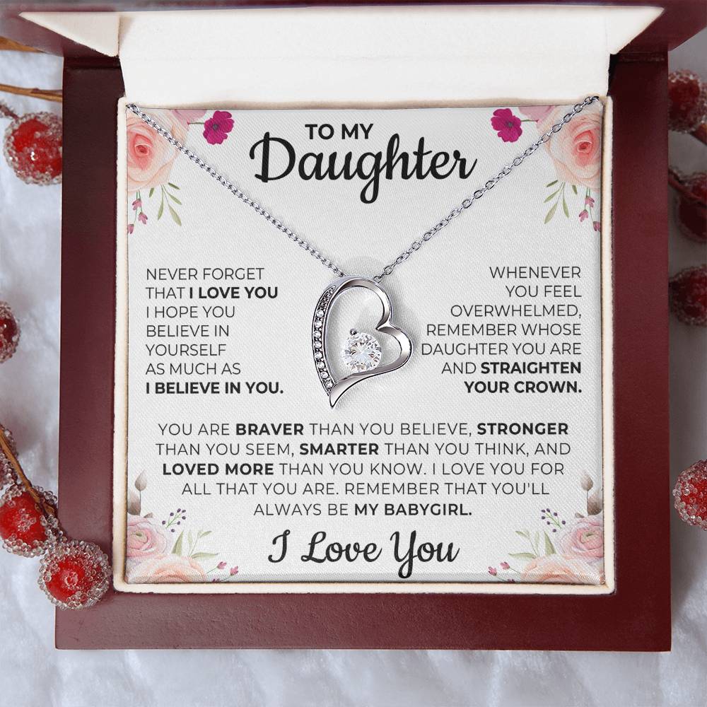 Collier avec message « À ma fille »