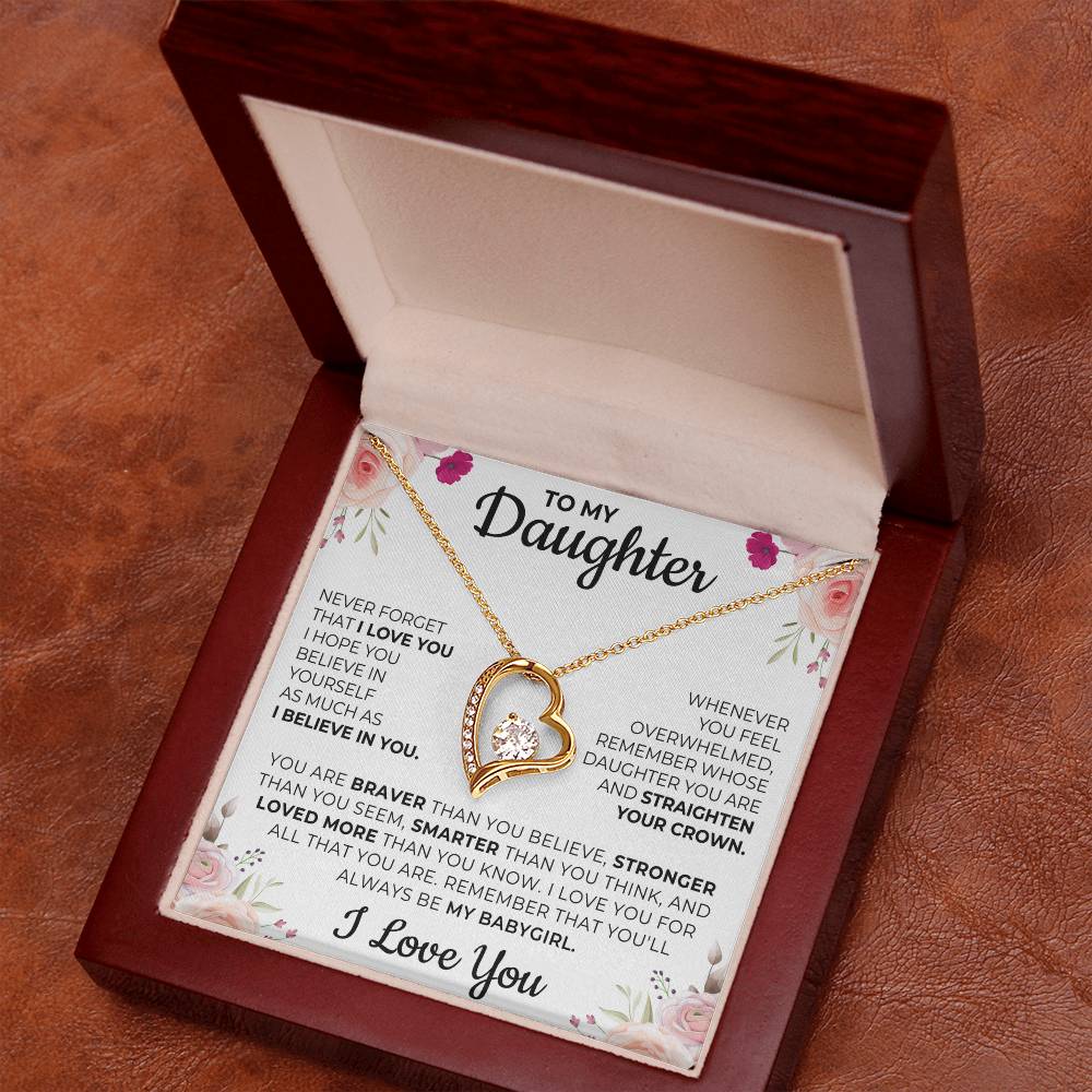 Collier avec message « À ma fille »
