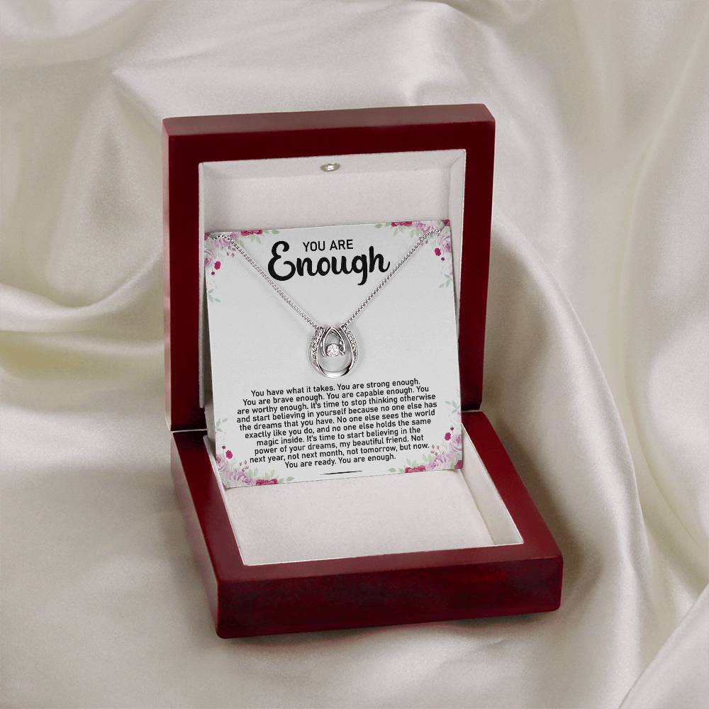 You Are Enough Message Card Necklace