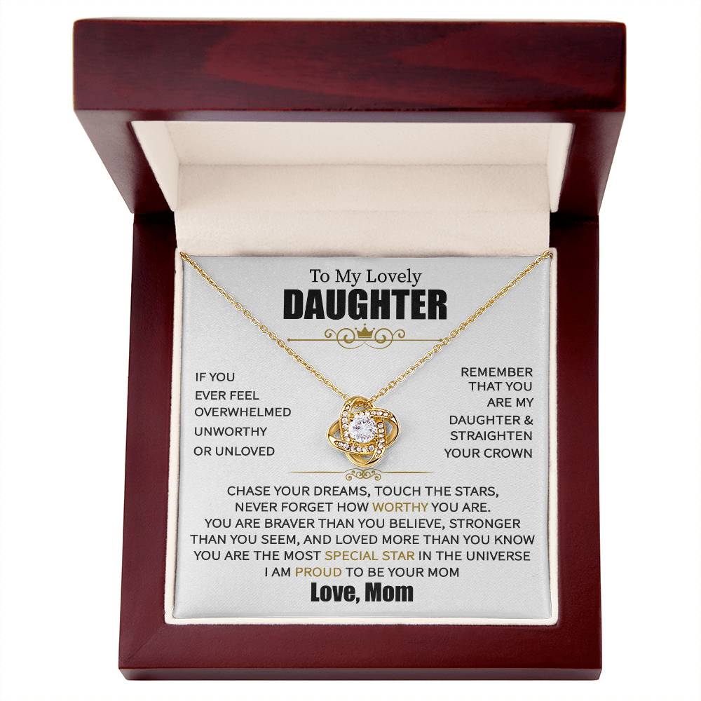 To My Daughter From Mom Message Card Necklace