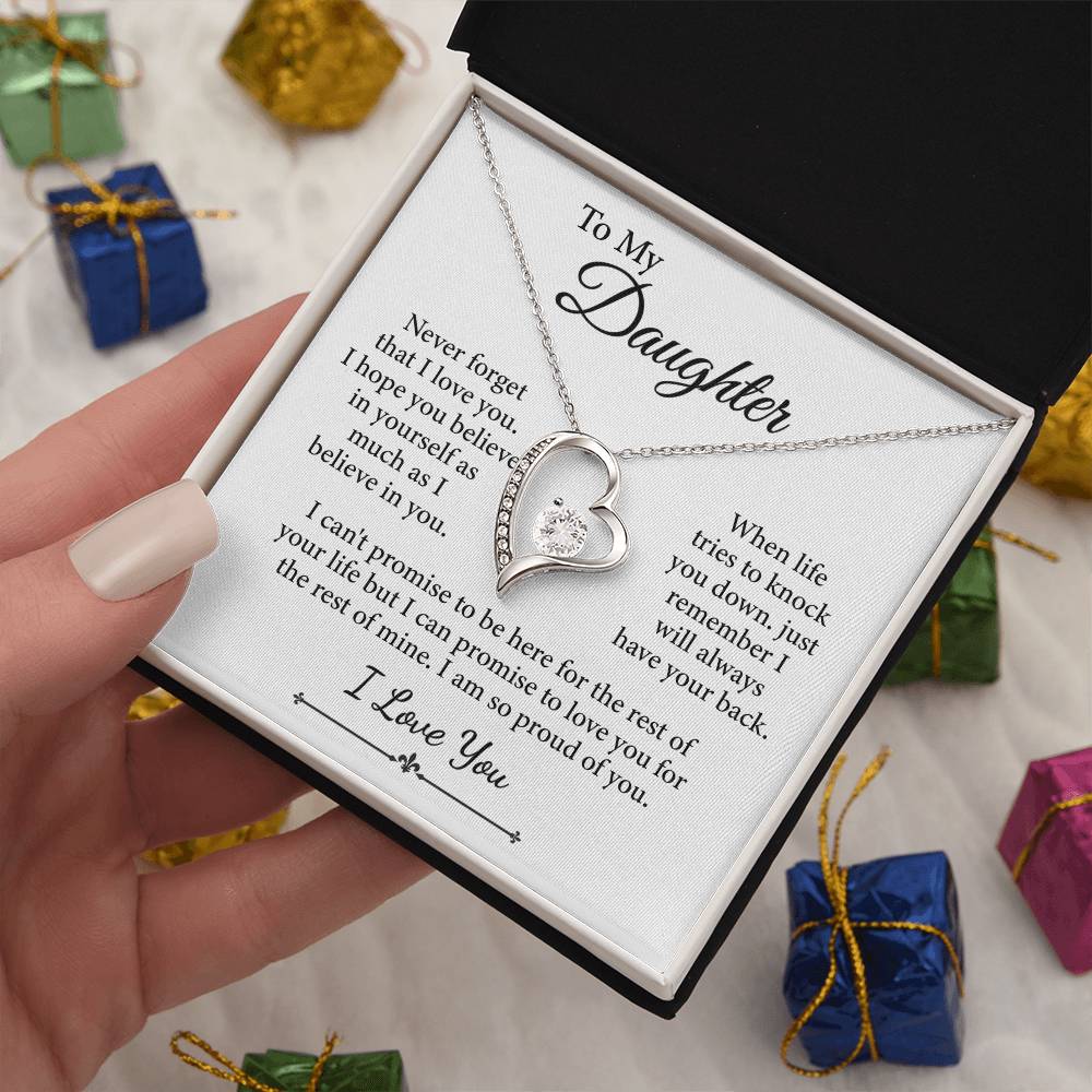 Collier avec message « À ma fille, je t'aime » (je suis si fier de toi)
