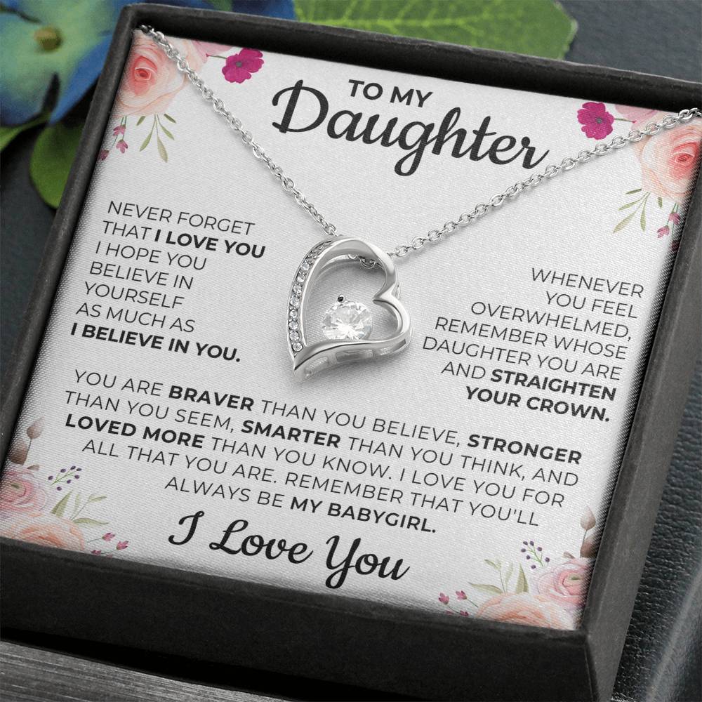 Collier avec message « À ma fille »