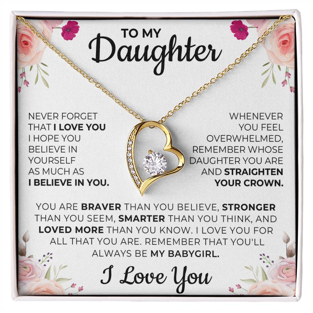 Collier avec message « À ma fille »