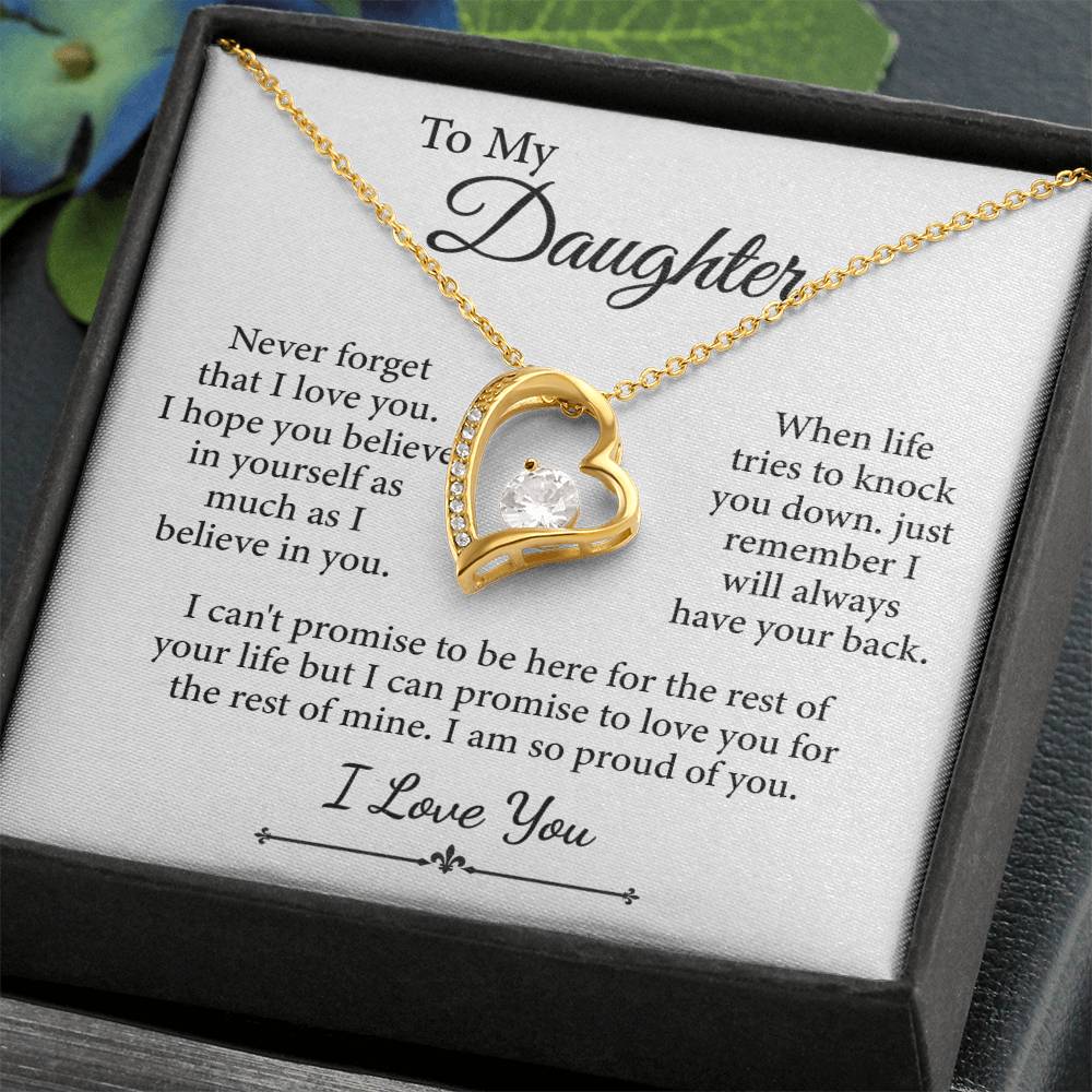 Collier avec message « À ma fille, je t'aime » (je suis si fier de toi)