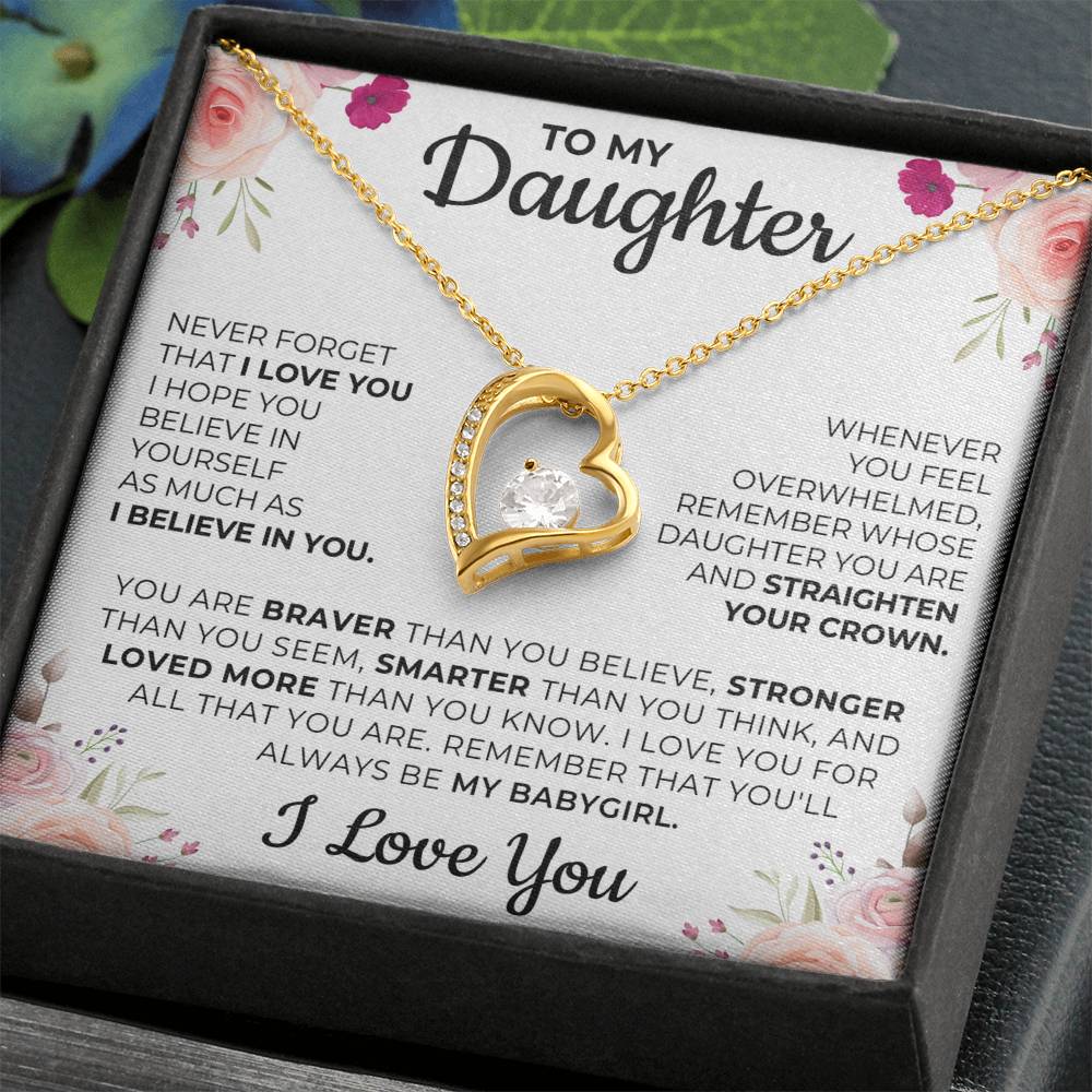 Collier avec message « À ma fille »