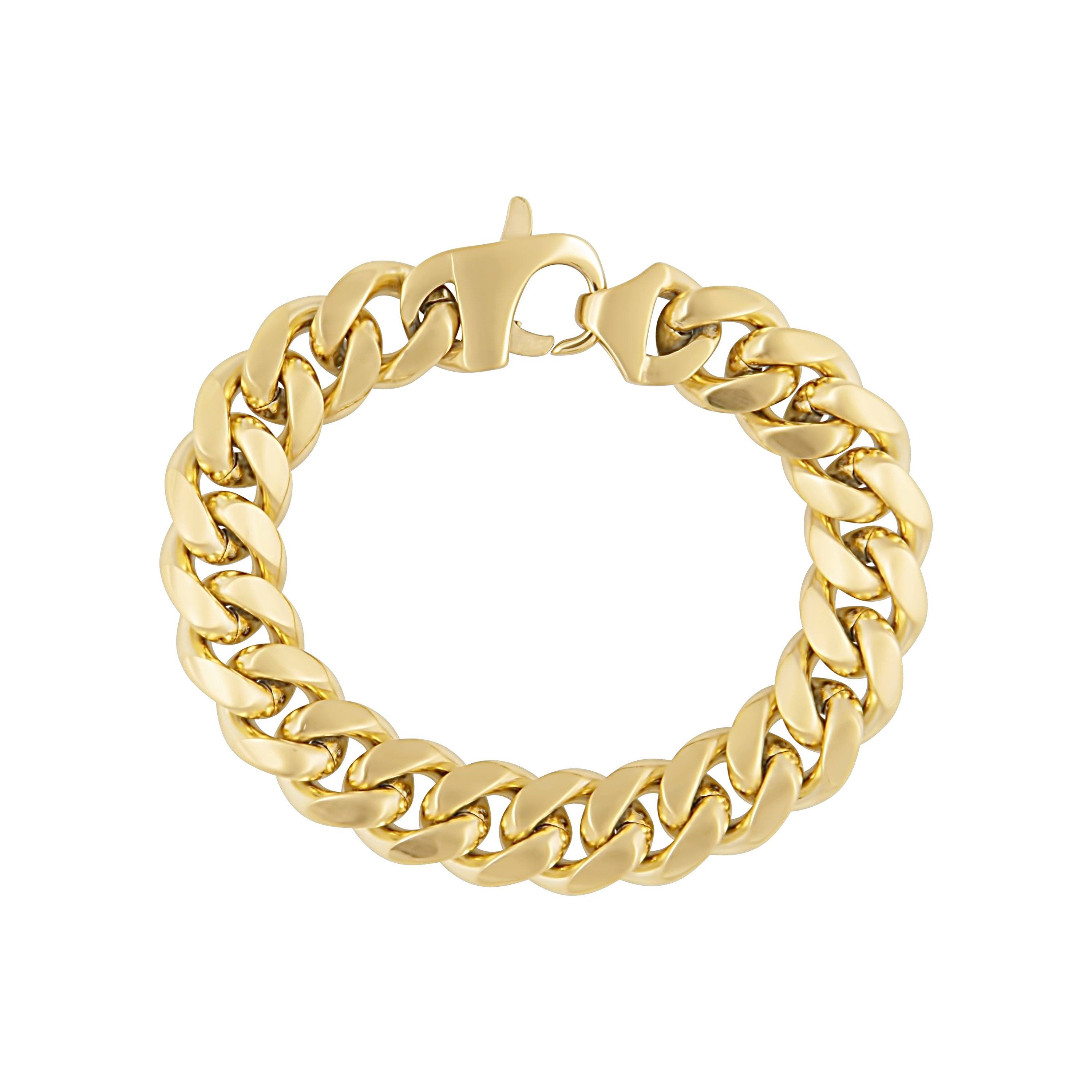 Bracelet à gros maillons cubains Diana Gold