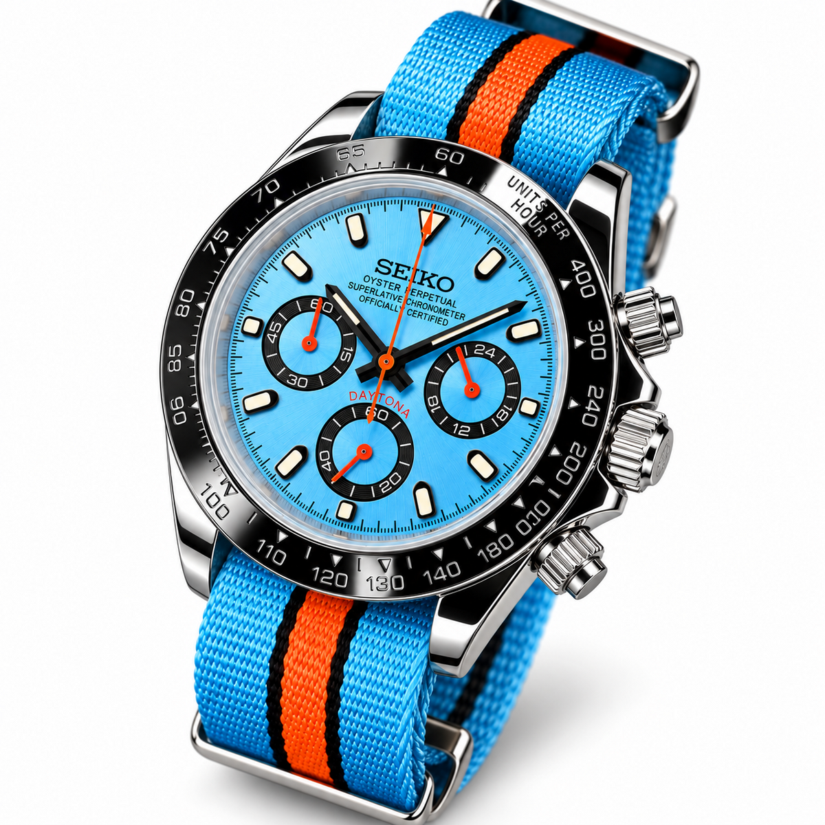 Seiko Mod Daytona | Ice Blue Racing NATO Edition