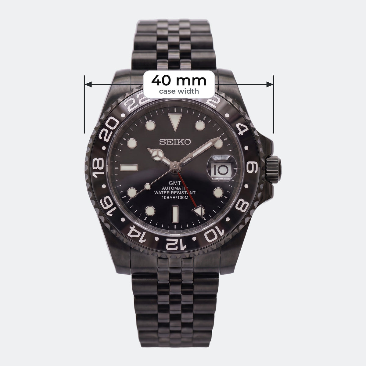 Size guide, 40mm case width | strap=Jubilee