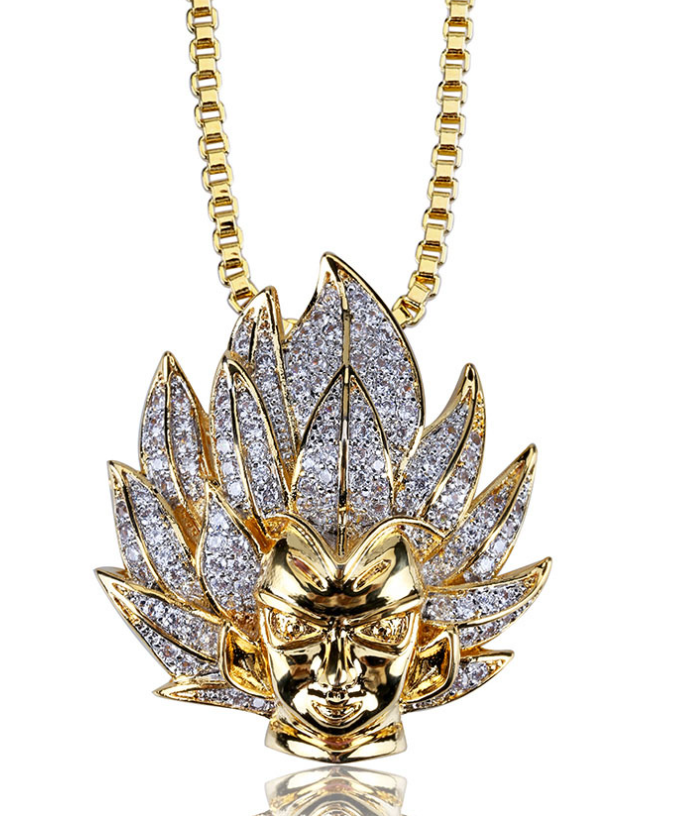 Fully Iced Vegeta Pendant Chain