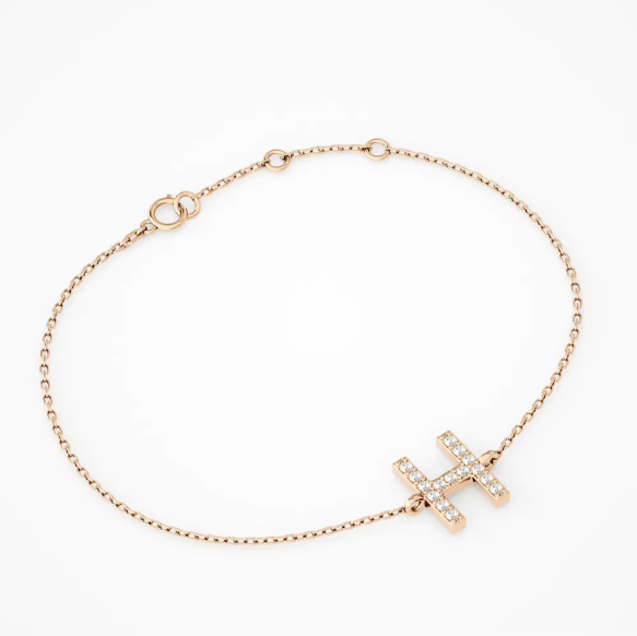 14K Gold Custom Initial Bracelet