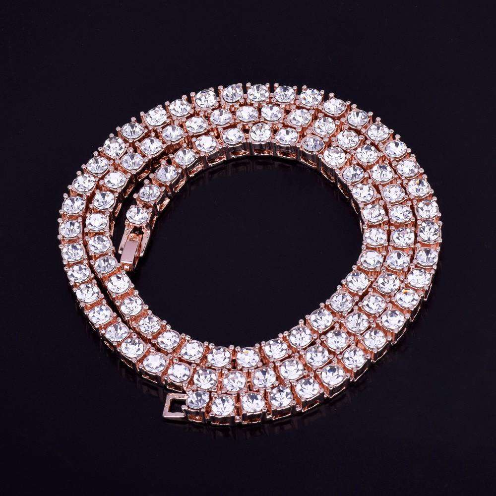 VVS Jewelry hip hop jewelry 200000162 3mm 14k Gold Plated Mens Tennis Chain