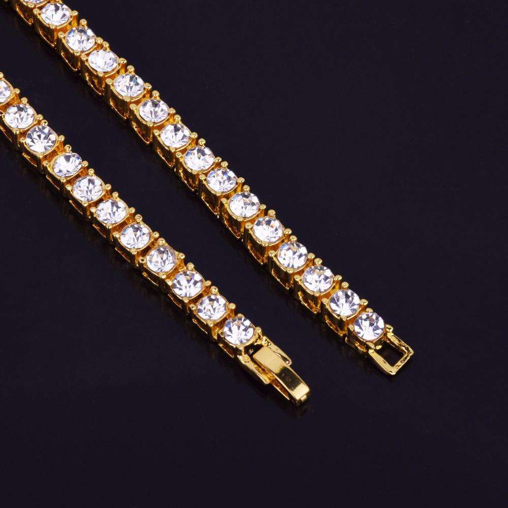 VVS Jewelry hip hop jewelry 200000162 3mm 14k Gold Plated Mens Tennis Chain