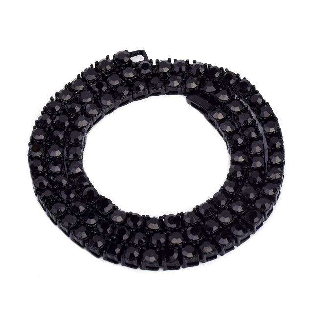 VVS Jewelry hip hop jewelry 200000162 Black / 28" 3mm 14k Gold Plated Mens Tennis Chain