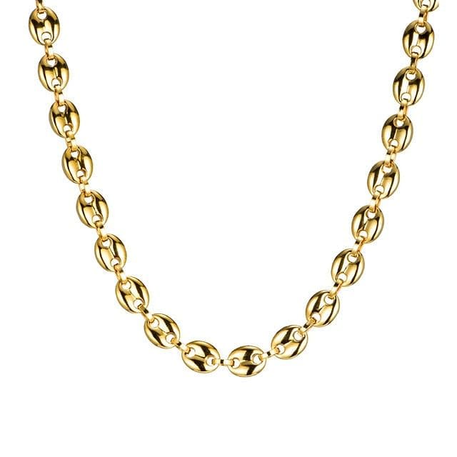 VVS Jewelry hip hop jewelry Gold/Silver Coffee Bean link chain + FREE Bracelet Bundle